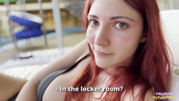 Redhead Stranger Gives Intense Blowjob and Ride in Locker Room - LikaBusy - veryfreeporn.com on poweredporn.com