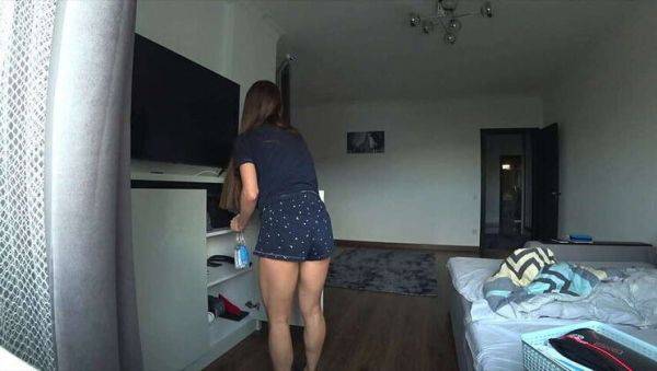 Husband's Friend Fucks Wife on Couch before His Arrival. Genuine Cheating - porntry.com on poweredporn.com