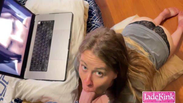 Amateur Couple Watching Porn While Wife Sucking Dick 5 Min - upornia.com on poweredporn.com