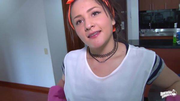 Latina Cleaning Lady Valeria Cardozo Rides Cock Hard - videomanysex.com on poweredporn.com