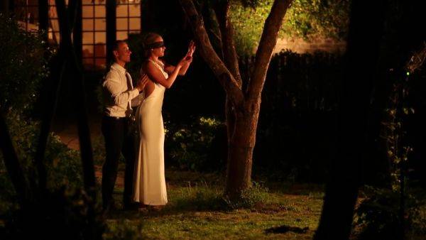 Smashing blonde receives surprise cock in backyard erotic romance - hellporno.com on poweredporn.com