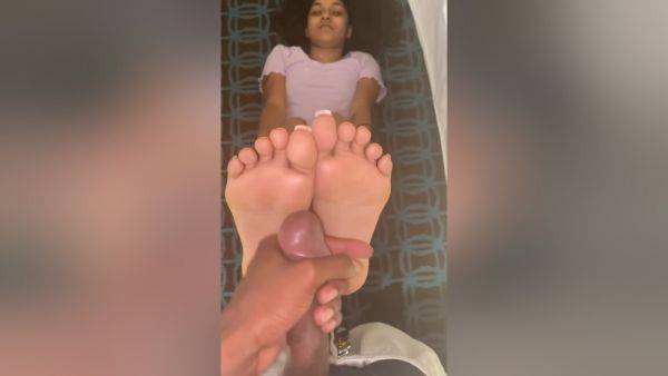 Cute Indian Babe With Orange Toe Nails Teases A Huge Black Dick With H - hclips.com - India on poweredporn.com