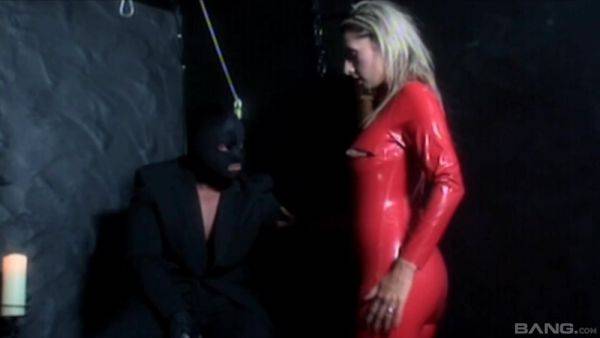 Blonde in latex costume sucks cock and fucks in rough femdom kinks - hellporno.com on poweredporn.com