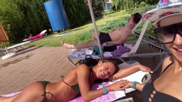 Beautiful Brunette And Hot Blonde Have Awesome Public Fuck In Aquapark With Vince Karter, Alyssa Reece And Cherry Kiss - hclips.com on poweredporn.com