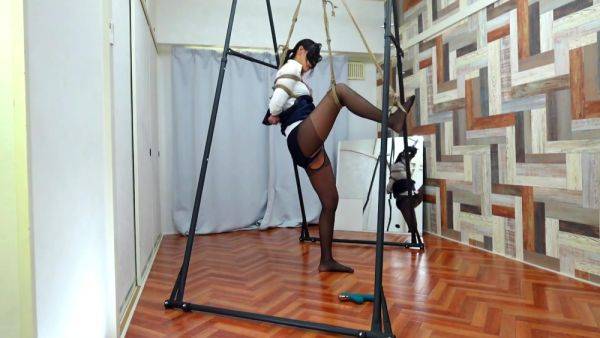 Tied Up And Playing With The Wet Crotch - hclips.com on poweredporn.com