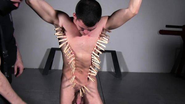 Bound Brogan Receives Punches And Gets Nipple Pinches - drtuber.com on poweredporn.com