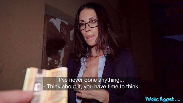 Teacher with big jugs Shay Sights get bought for a blowjob - anysex.com on poweredporn.com