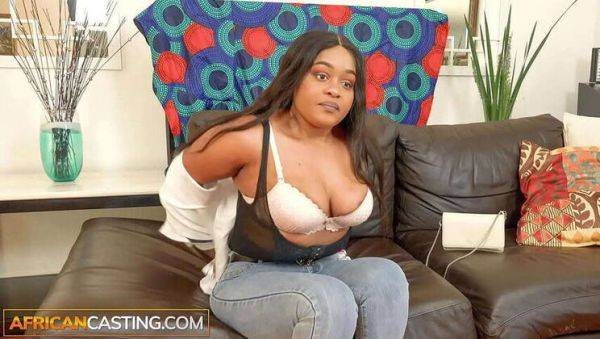 Voluptuous Black Woman Gives Intense Blowjob to Fake Agent - porntry.com on poweredporn.com