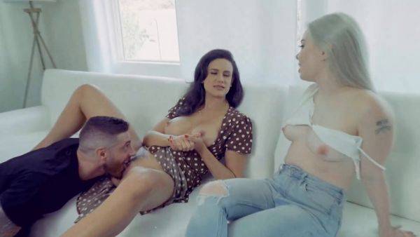 Penelope Kay & Charley Hart get wild in the office with a big dick & free use fantasy - sexu.com on poweredporn.com