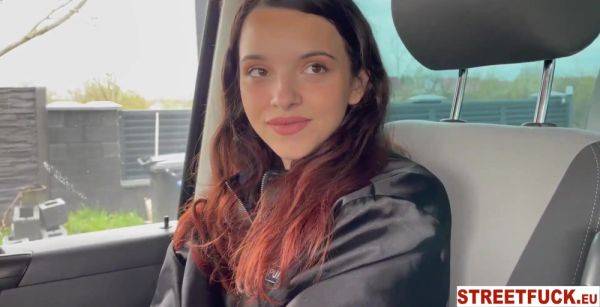 Skinny slut really loves to get fucked in the car - anysex.com - Spain on poweredporn.com