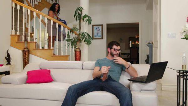 Busty MILF sees son jerking off and wants a piece of his dick - xbabe.com on poweredporn.com