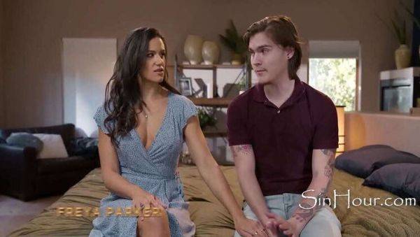 Penny Barber Caught Guiding Her Step-Son during His First Time - xxxfiles.com on poweredporn.com