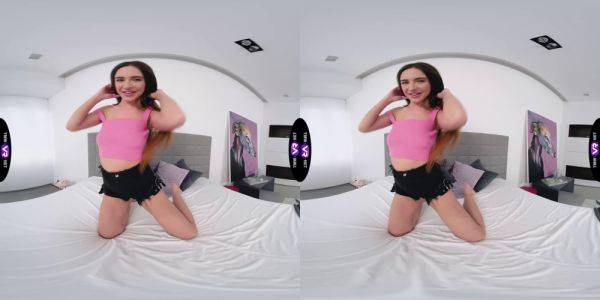 Sakura Hell rubs her trimmed pussy before a virtual reality party - sexu.com on poweredporn.com