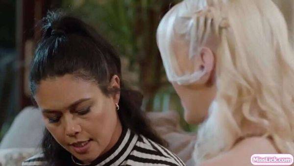 Blonde & Asian Lesbian Lovers: Passionate Pussy Licking & Boob Sucking - xxxfiles.com on poweredporn.com