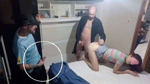 Amateur Prank: Husband Blindfolds Wife for Surprise Encounter with Friend - porntry.com on poweredporn.com