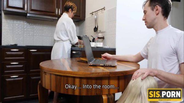 Chick Starts Sucking Stepbros Cock And Gets Fucked In The Bedroom - hotmovs.com - Russia on poweredporn.com