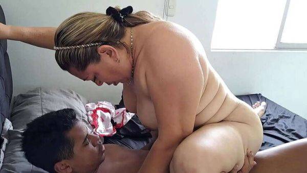 Step-mom Victor requests a massage, receives a dick-sucking. Part 2: She hops on for a ride. - veryfreeporn.com on poweredporn.com