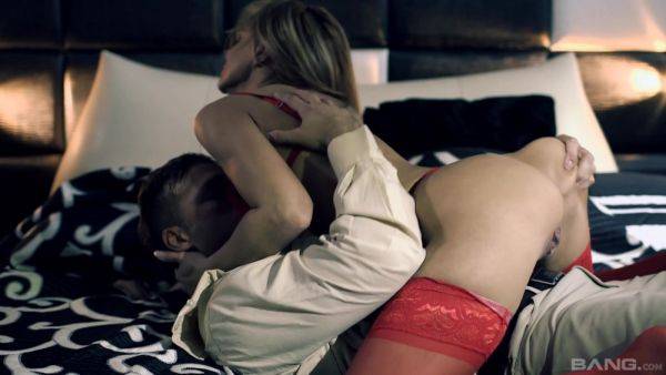 Classy beauty undulates her skinny body while riding cock like a goddess - xbabe.com on poweredporn.com