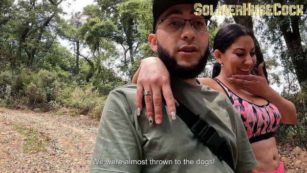 In the woods, my friend's Latina step-mom, Teresa, craves outdoor action and goes bareback for a big cock - porntry.com on poweredporn.com