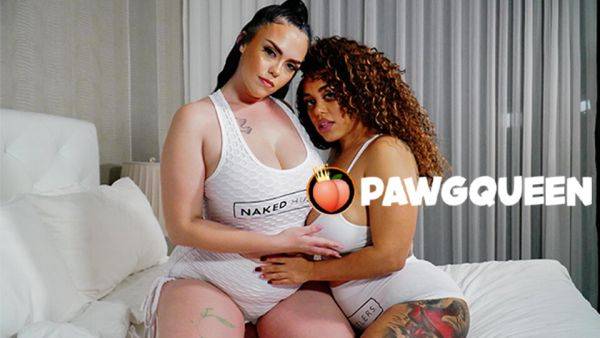 PAWGQueen Interracial Lesbians Twerking and Strap-on Fucking - txxx.com on poweredporn.com