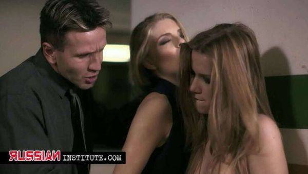 Anna in a Three-Way Blowjob & Pussy Licking on Public Parking - porntry.com on poweredporn.com