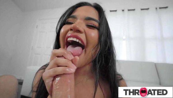 Latin Beauty Summer Col Gives Intense Blowjob and Gets Messy with Apollo Banks - xxxfiles.com on poweredporn.com
