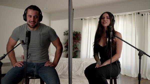 Busty brunette gets seduced by Dante Colle on a blind date - anysex.com on poweredporn.com