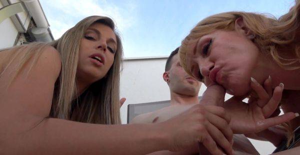 Curvy ladies swap cock between their succulent pussies in amazing FFM - xbabe.com on poweredporn.com