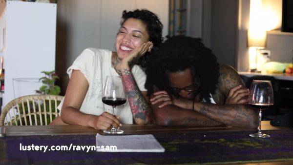 Curly-haired Latin babe is drowning in hot pleasures with the BBC in the kitchen. - anysex.com on poweredporn.com