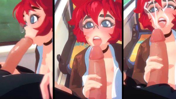 Cartooned Redhead MILF public blowjob - anysex.com on poweredporn.com