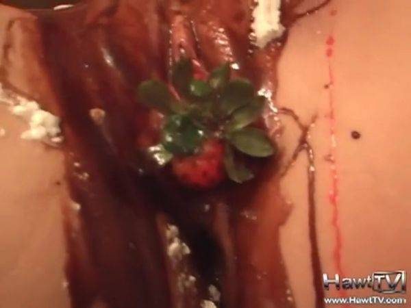 Hot lesbo teen babes eating chocolate - hotmovs.com on poweredporn.com