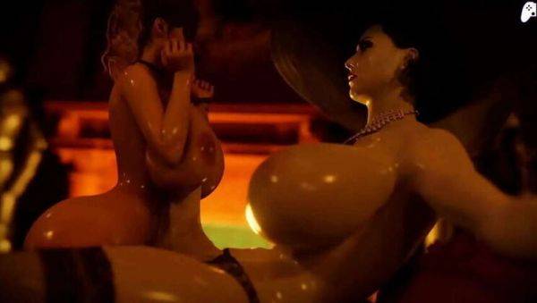 (4K Hentai: Lady Dimitrescu, the busty futanari, fucks a beauty's ass with her large gray cock and fills her up - xxxfiles.com on poweredporn.com