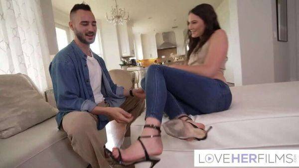 Office Power Struggle: Milan & Katrina Colt's Foot Fetish - porntry.com on poweredporn.com