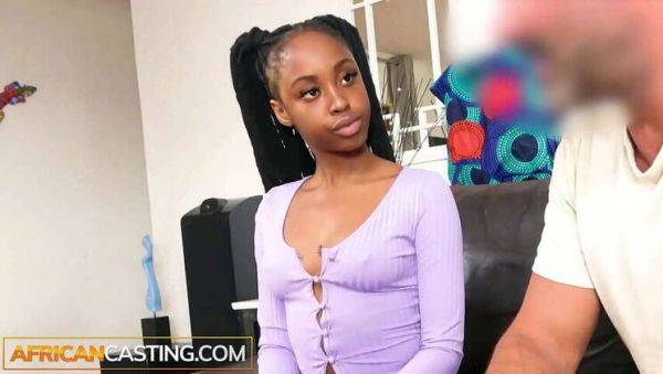 Ebony Amateur Kitty's Audition: Defiant Blowjob & Riding Hard for White Cock - porntry.com on poweredporn.com