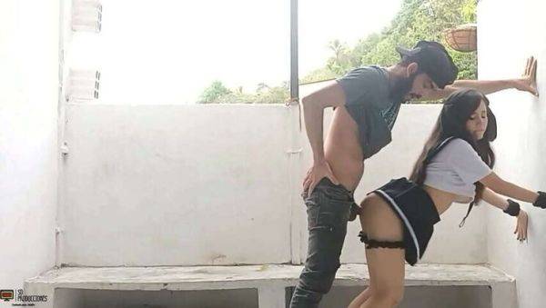 Filling a petite neighbor's hairy vagina - Spanish porn - xxxfiles.com - Spain on poweredporn.com