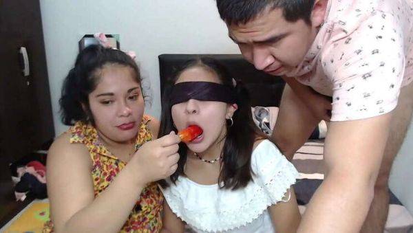 A Sizzling Latina's First Time Trying a Cock, Blindfolded in Amateur Lingerie - veryfreeporn.com on poweredporn.com
