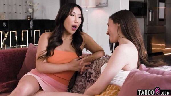 Lesbian Maya Woulfe Dominates Nicole Doshi with Strapon for Anal Play - porntry.com - China on poweredporn.com