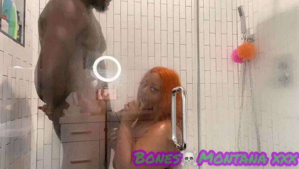 Ebony BBW Shower Fun with Juicy T & Bones Montana - veryfreeporn.com on poweredporn.com