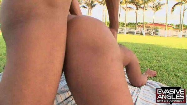 Voracious Throat & Pussy: Ms. Cherry Blossoms' Passion for Big Black Cocks in the Sunlight - porntry.com on poweredporn.com