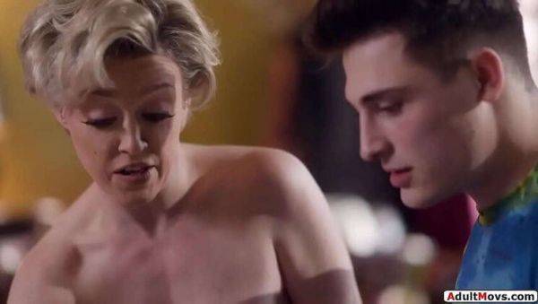 Stepson Gets Stepmom Milf's Shaved Pussy Wet with Titty Fuck Action - xxxfiles.com on poweredporn.com