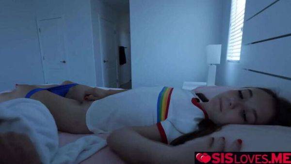 Stepsister Mira Monroe Stuns Stepbrother with Surprise Masturbation Session - xxxfiles.com on poweredporn.com