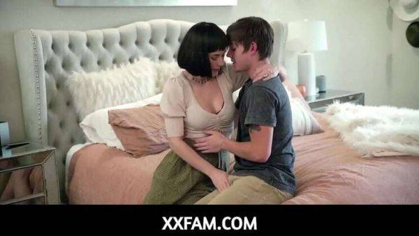 Stepfamily Fantasy: Olive Glass & Nicole Aria with Step-Son - veryfreeporn.com on poweredporn.com