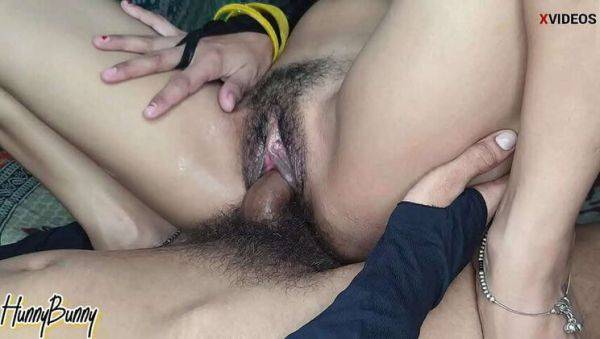 20-Year-Old Asian Teen Riding Big Cock in Close-Up - veryfreeporn.com - India on poweredporn.com