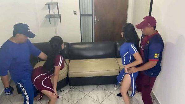 My buddy and I swapped partners to groove to dembow perreo and squeeze our girlfriends' plump butts - veryfreeporn.com on poweredporn.com