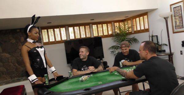 Ebony babe screams for more while being fucked in loud gangbang - xbabe.com on poweredporn.com