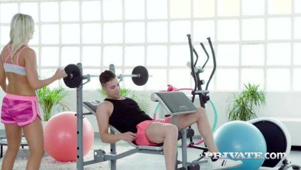 Victoria Pure, sprayed in the gym on her debut - porntry.com on poweredporn.com