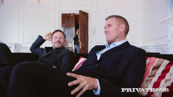 Two Cocks for Horny Blonde - porntry.com - Russia on poweredporn.com