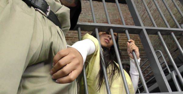 Insolent babe gets fucked in jail by two men with big dicks - xbabe.com on poweredporn.com