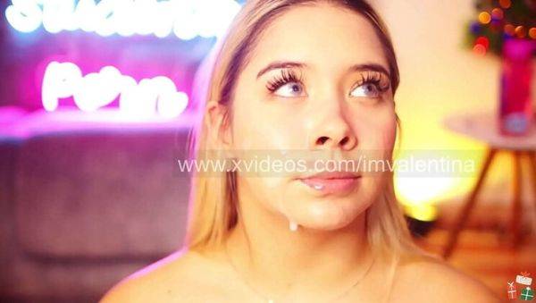 Valentina Takes a Huge Facial from Jesus Javier - Blonde Latina BBW with a Fat Ass - porntry.com - Colombia on poweredporn.com