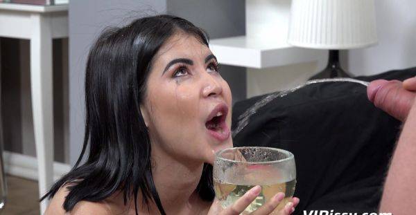 Brunette beauty drinks pee and fucks in the ultimate sex fetishes - alphaporno.com on poweredporn.com